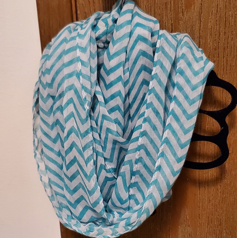 Aqua Chevron infinity scarf